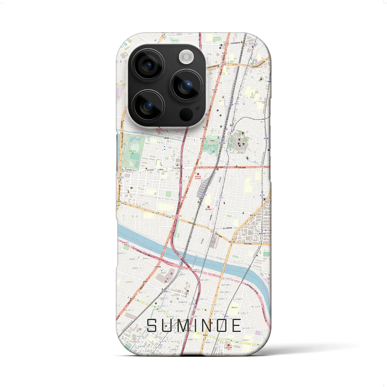 【住之江(大阪府)】地図柄iPhoneケース(バックカバータイプ)