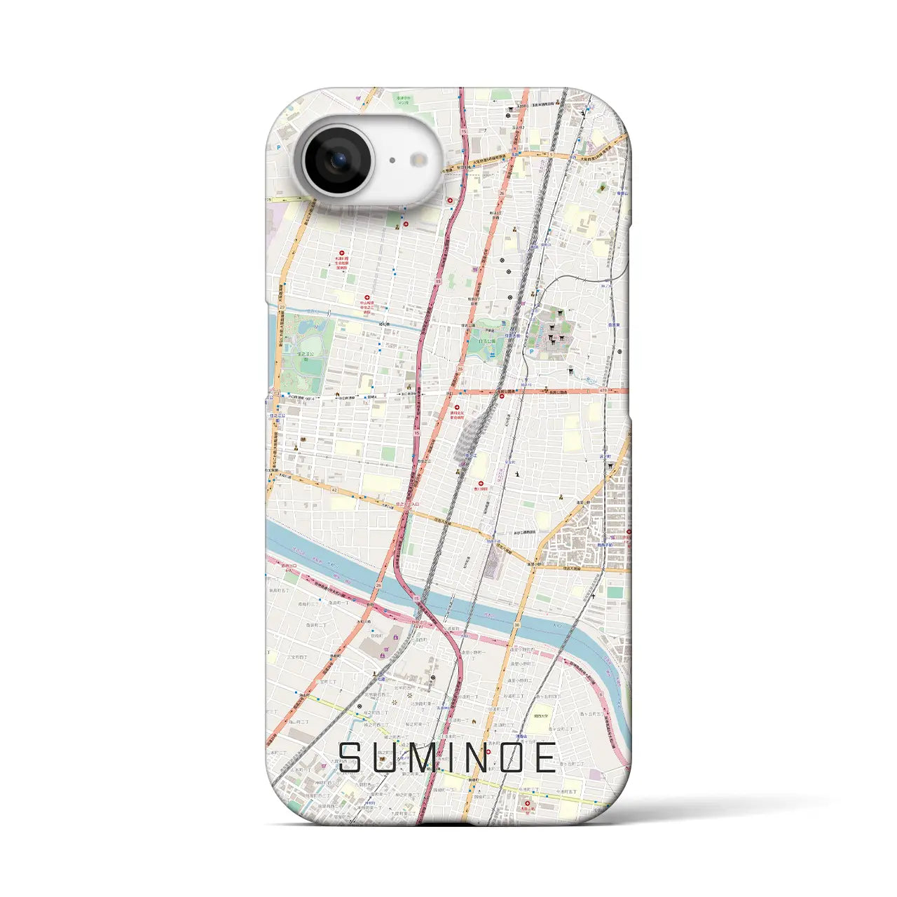【住之江(大阪府)】地図柄iPhoneケース(バックカバータイプ)