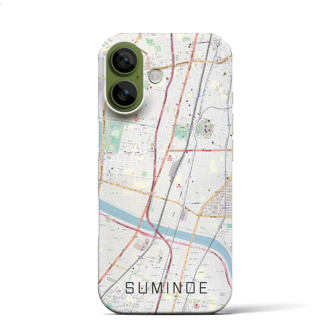 【住之江(大阪府)】地図柄iPhoneケース(バックカバータイプ)ナチュラル・iPhone 17 Pro Max 用