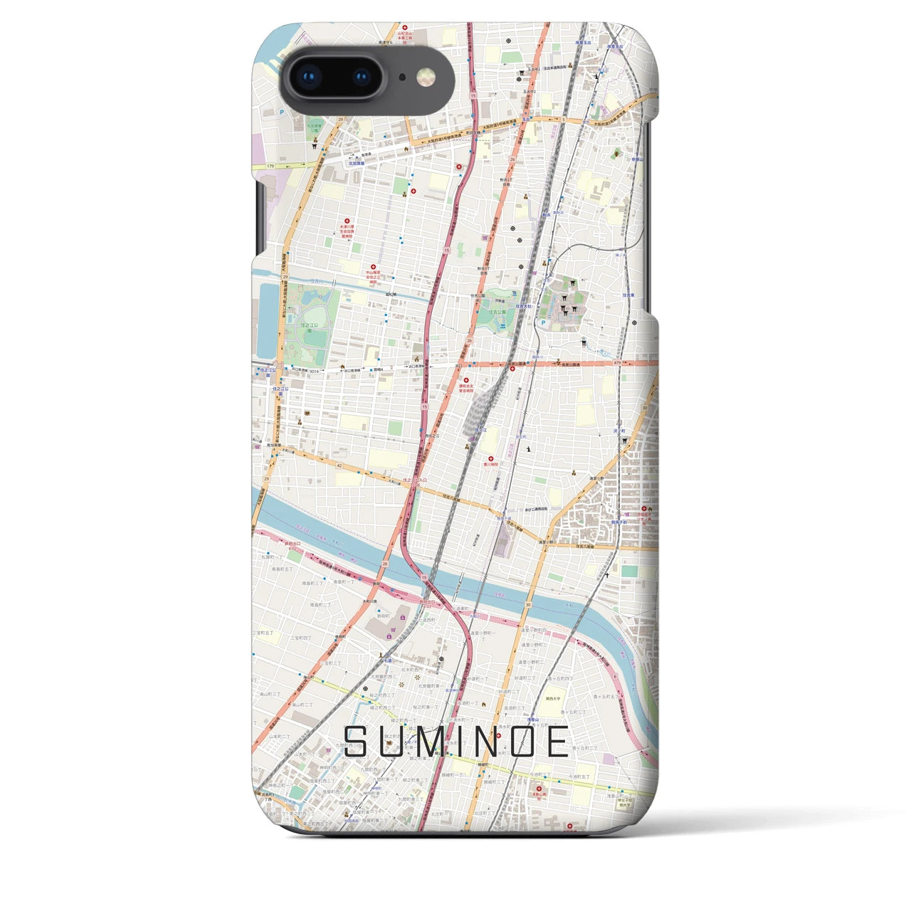 【住之江(大阪府)】地図柄iPhoneケース(バックカバータイプ)