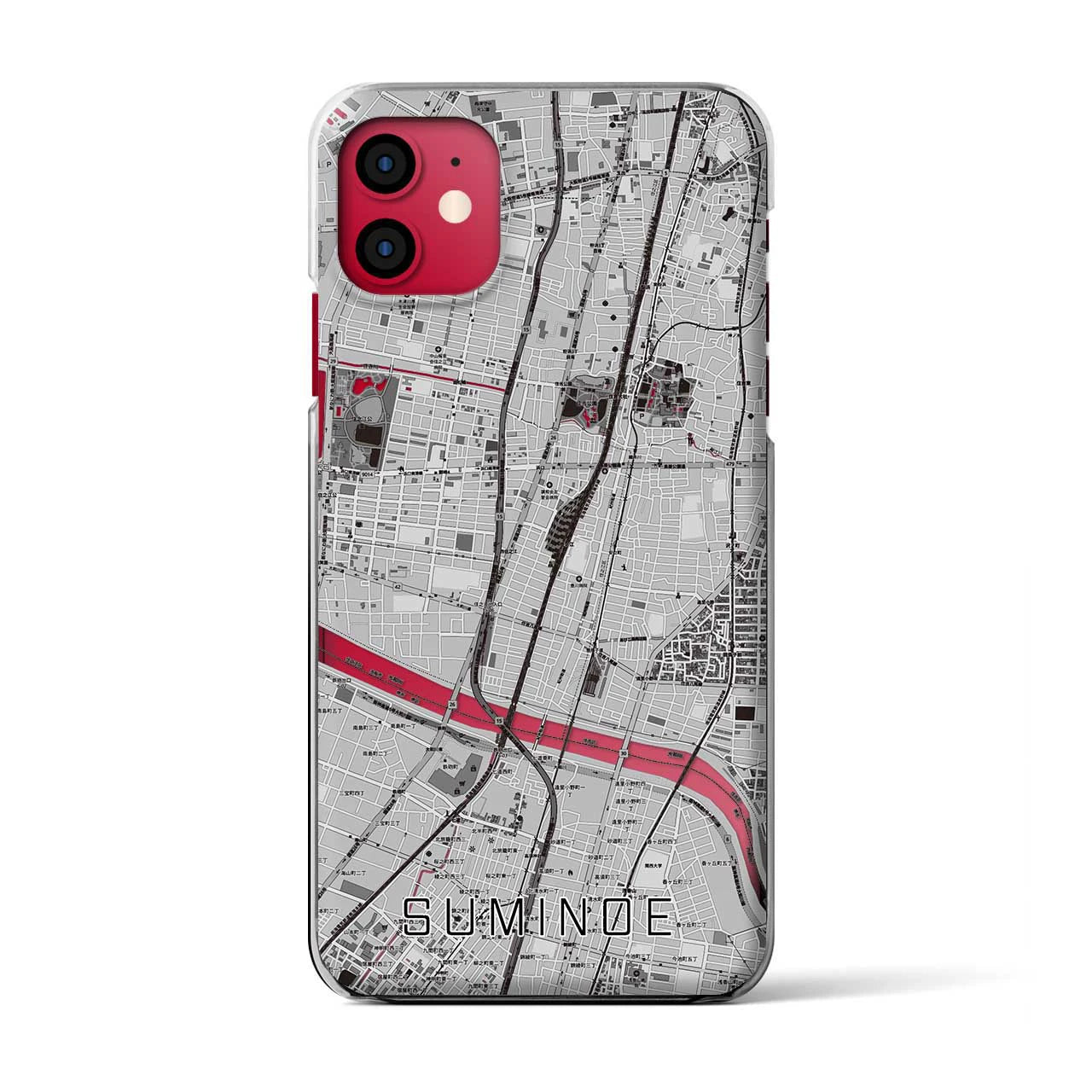 【住之江(大阪府)】地図柄iPhoneケース(クリアタイプ)