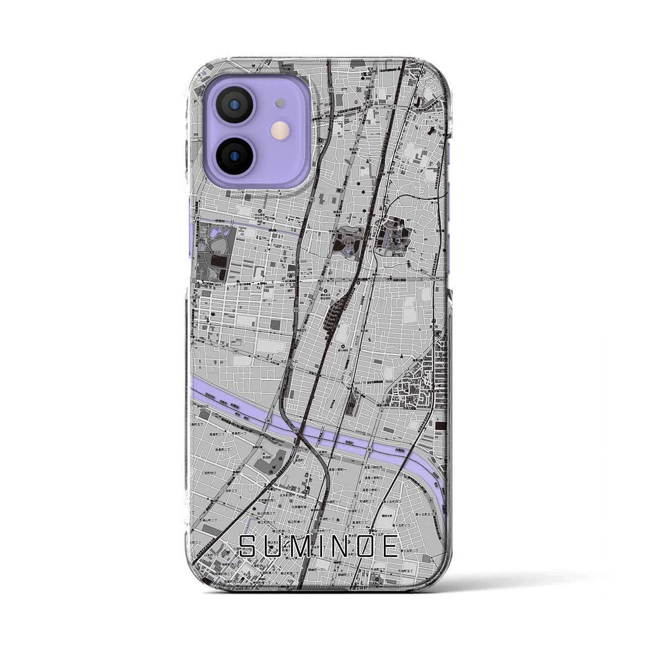 【住之江(大阪府)】地図柄iPhoneケース(クリアタイプ)