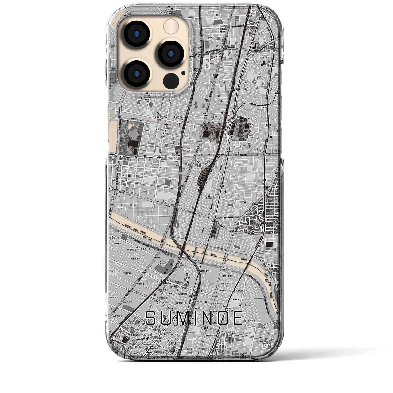 【住之江(大阪府)】地図柄iPhoneケース(クリアタイプ)