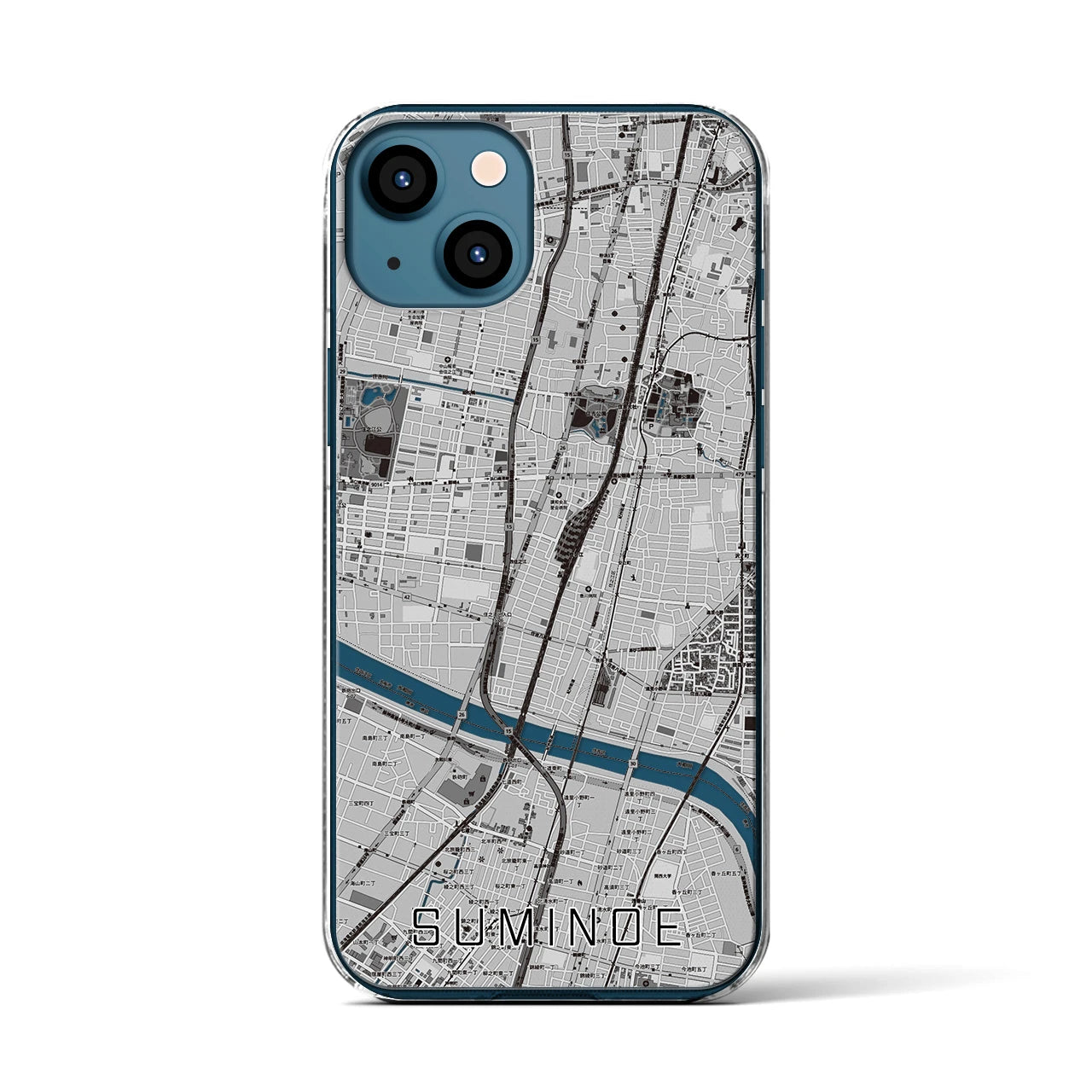 【住之江(大阪府)】地図柄iPhoneケース(クリアタイプ)