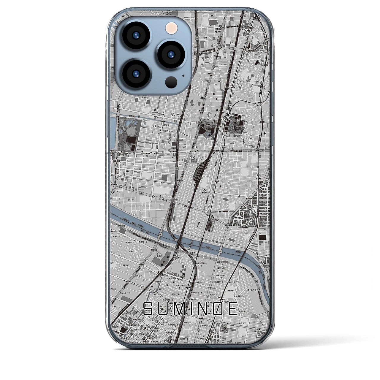 【住之江(大阪府)】地図柄iPhoneケース(クリアタイプ)