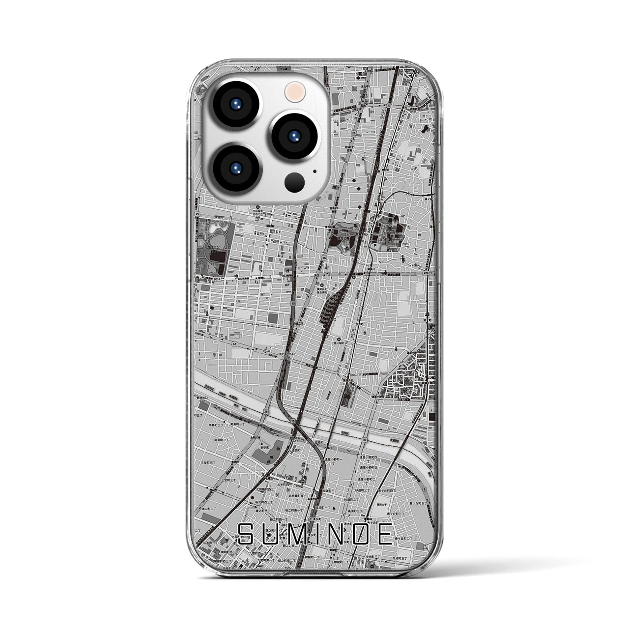 【住之江(大阪府)】地図柄iPhoneケース(クリアタイプ)