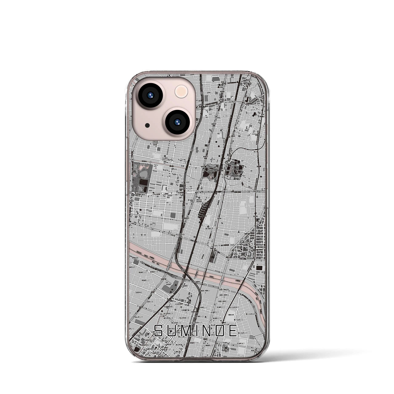 【住之江(大阪府)】地図柄iPhoneケース(クリアタイプ)