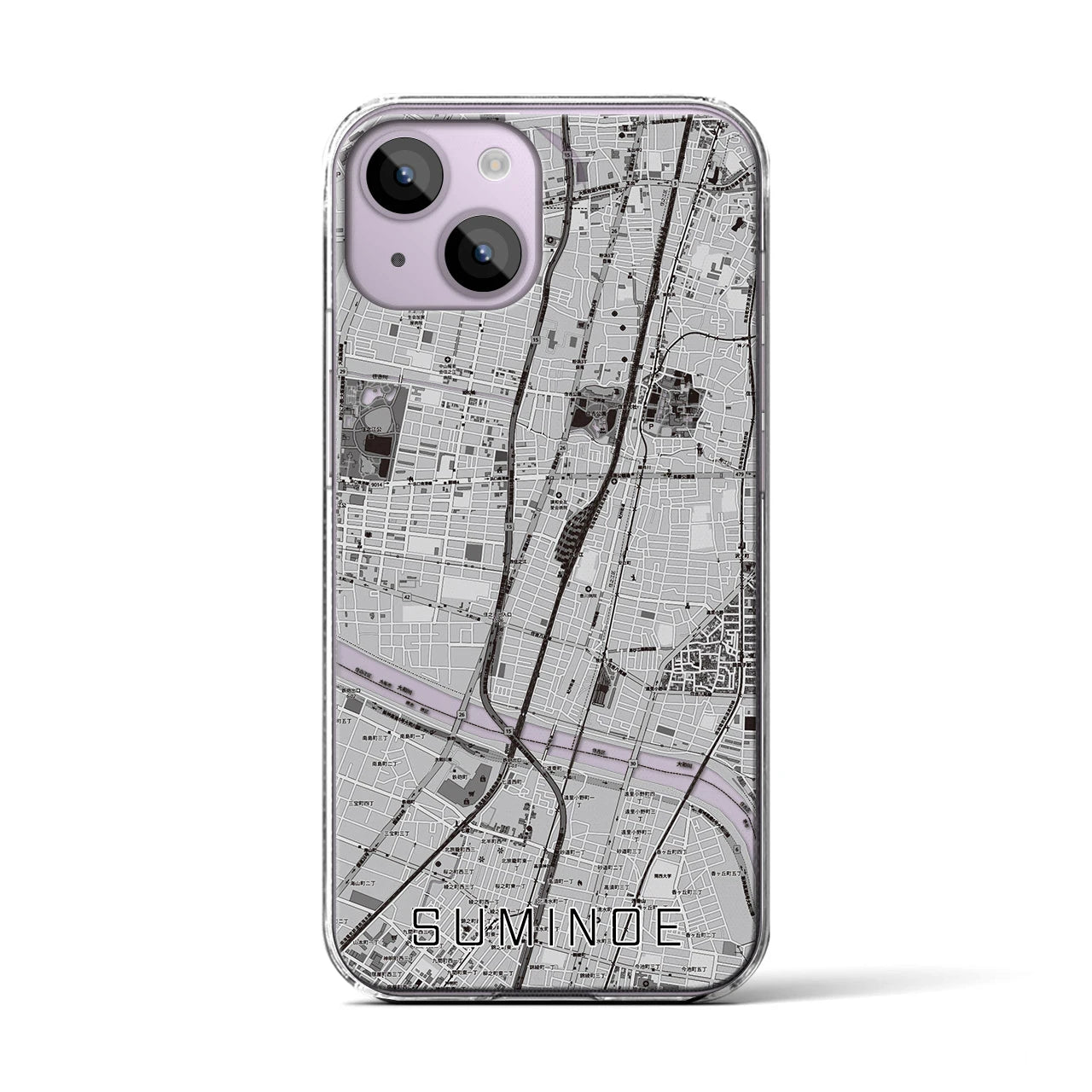 【住之江(大阪府)】地図柄iPhoneケース(クリアタイプ)