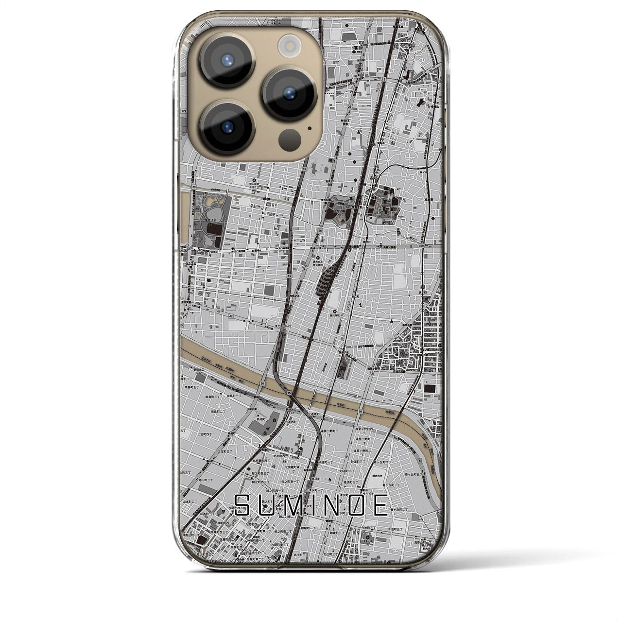 【住之江(大阪府)】地図柄iPhoneケース(クリアタイプ)