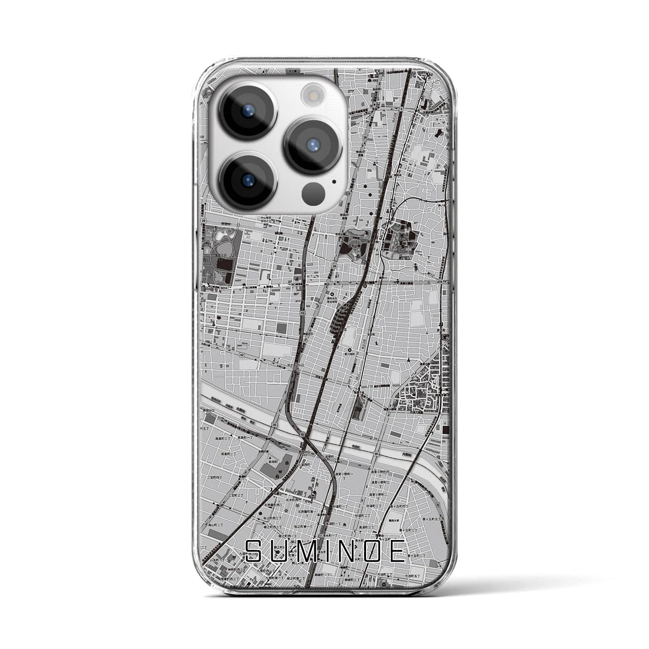 【住之江(大阪府)】地図柄iPhoneケース(クリアタイプ)