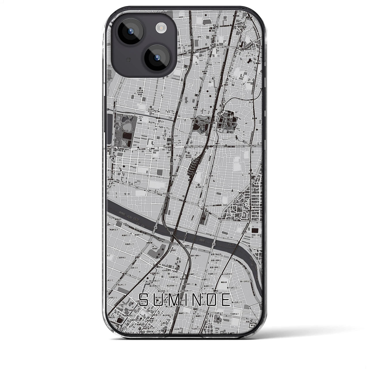 【住之江(大阪府)】地図柄iPhoneケース(クリアタイプ)