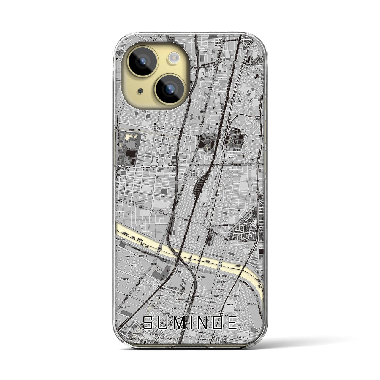 【住之江(大阪府)】地図柄iPhoneケース(クリアタイプ)