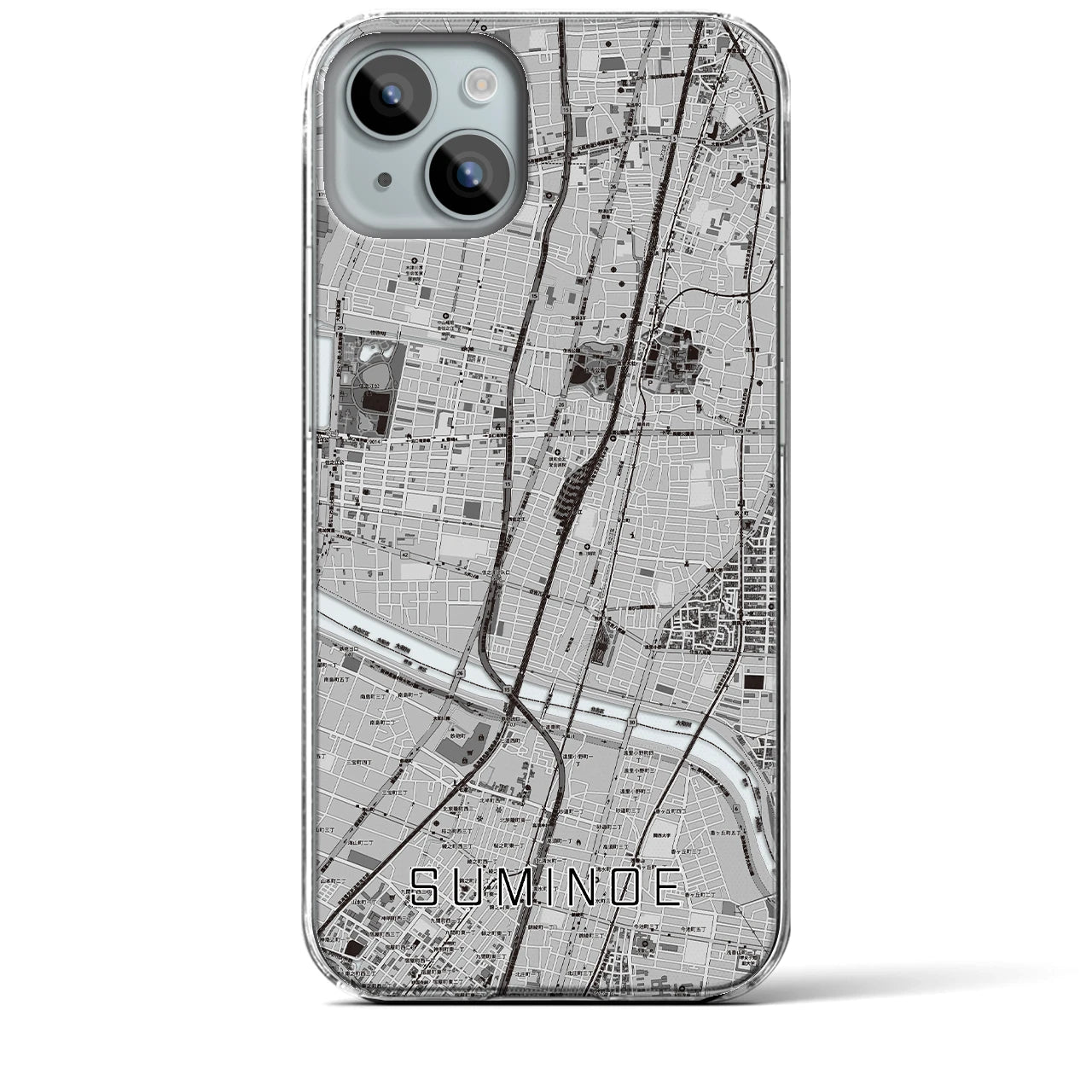 【住之江(大阪府)】地図柄iPhoneケース(クリアタイプ)