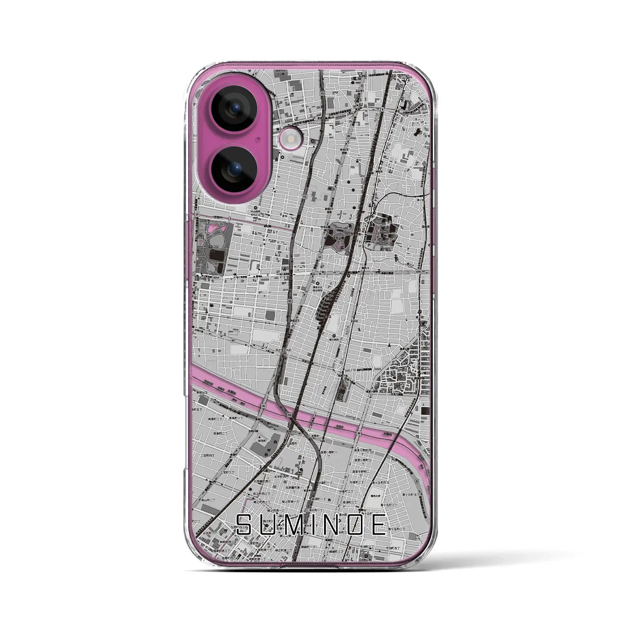 【住之江(大阪府)】地図柄iPhoneケース(クリアタイプ)