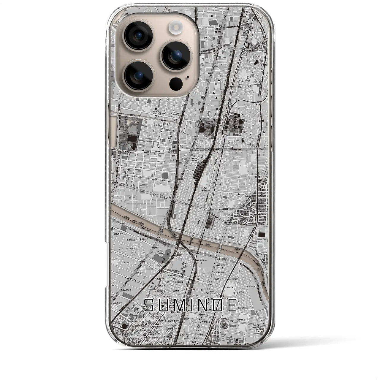 【住之江(大阪府)】地図柄iPhoneケース(クリアタイプ)