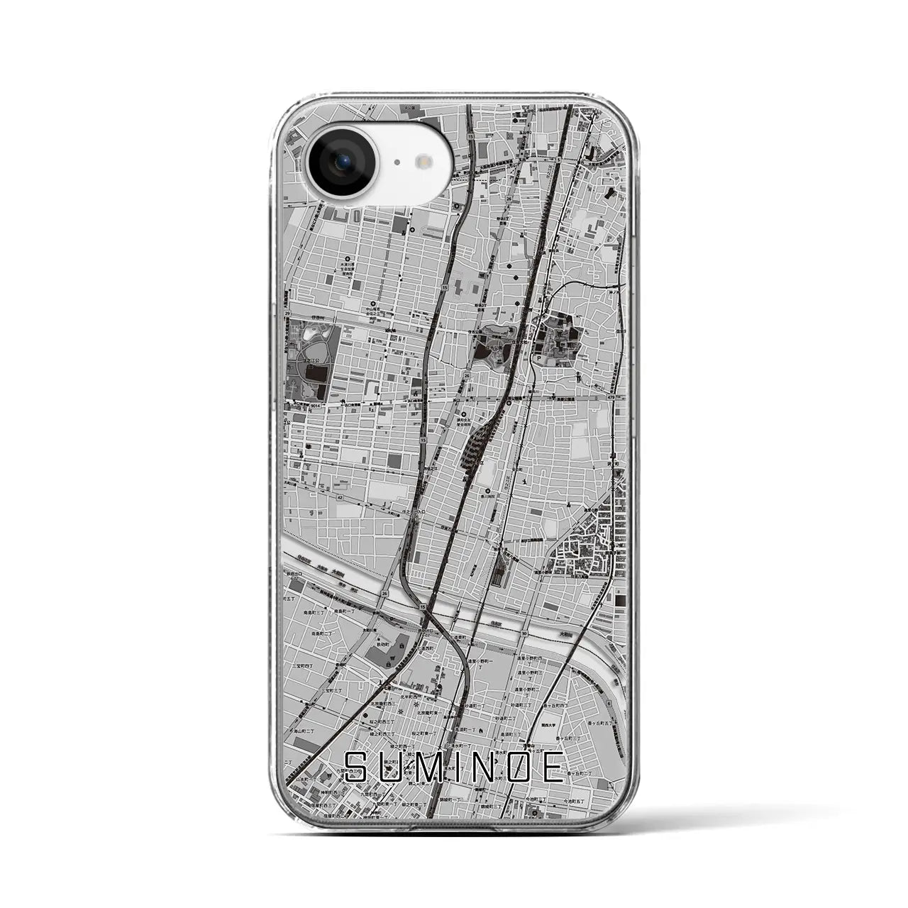 【住之江(大阪府)】地図柄iPhoneケース(クリアタイプ)