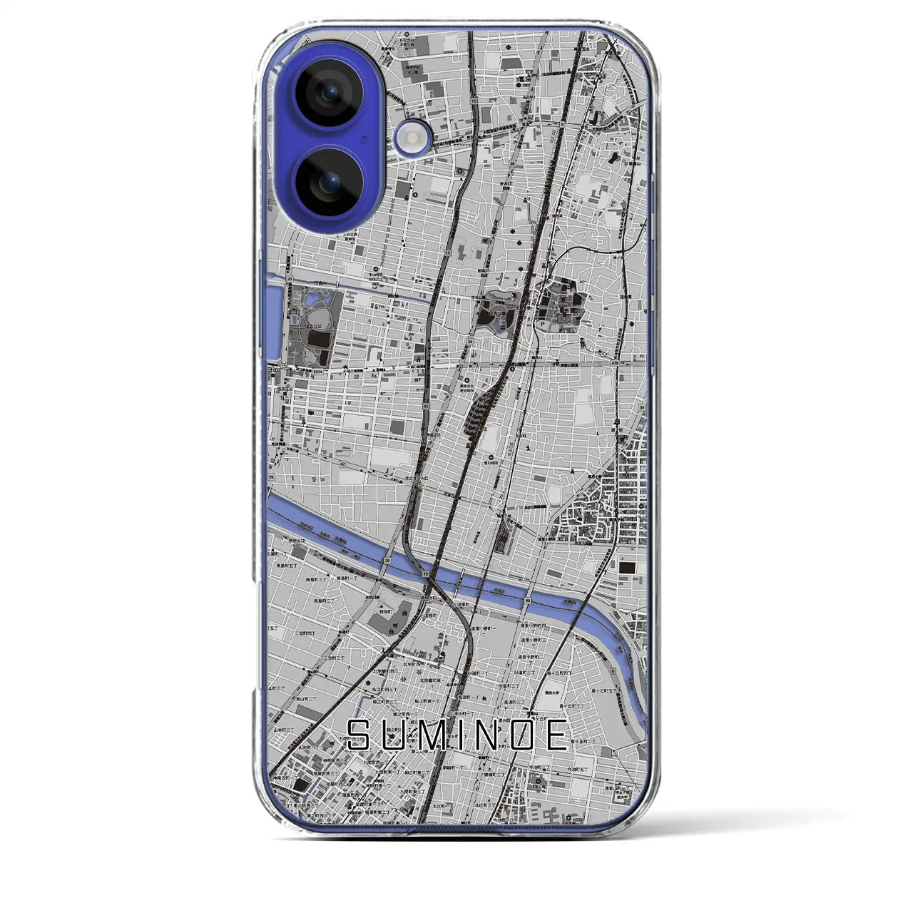 【住之江(大阪府)】地図柄iPhoneケース(クリアタイプ)