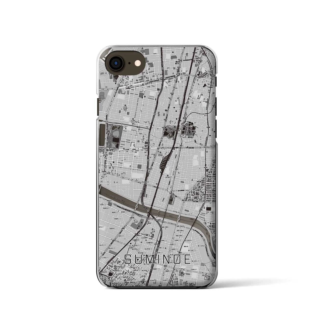 【住之江(大阪府)】地図柄iPhoneケース(クリアタイプ)