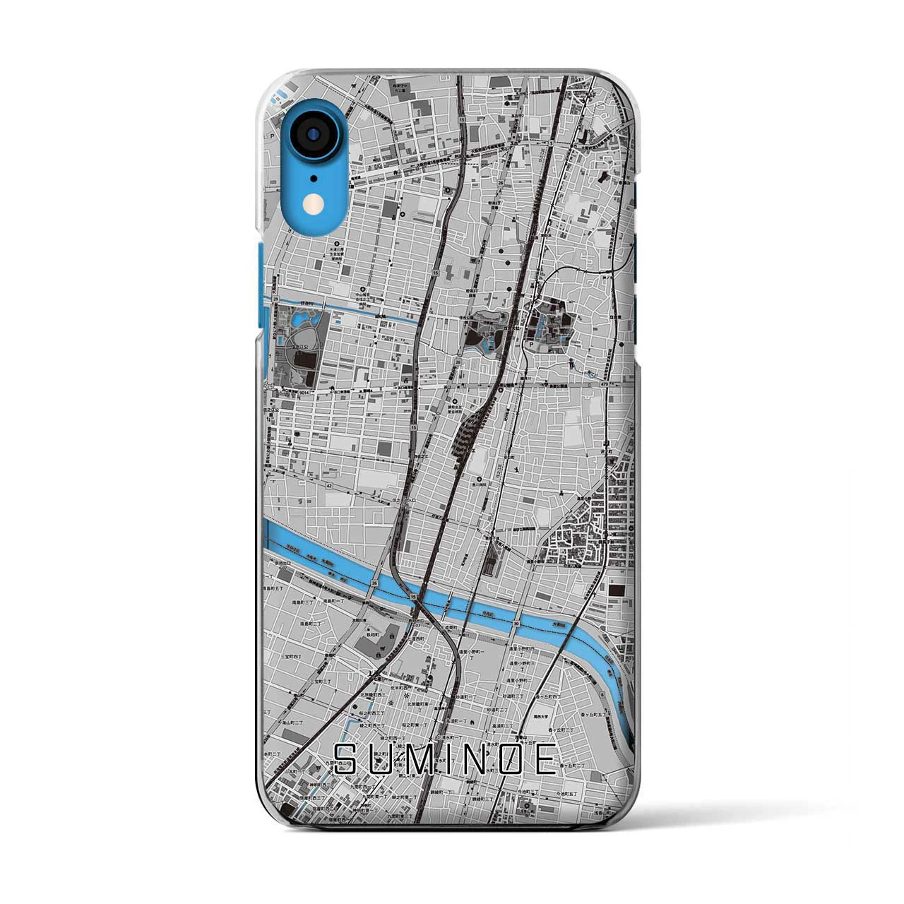 【住之江(大阪府)】地図柄iPhoneケース(クリアタイプ)