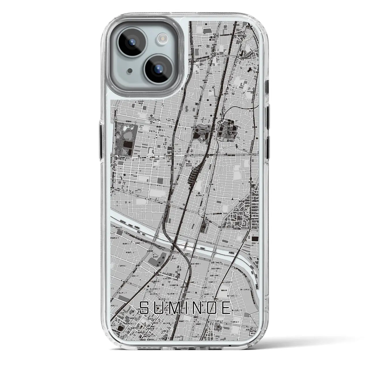 【住之江(大阪府)】地図柄iPhoneケース(MagSafeタイプ)
