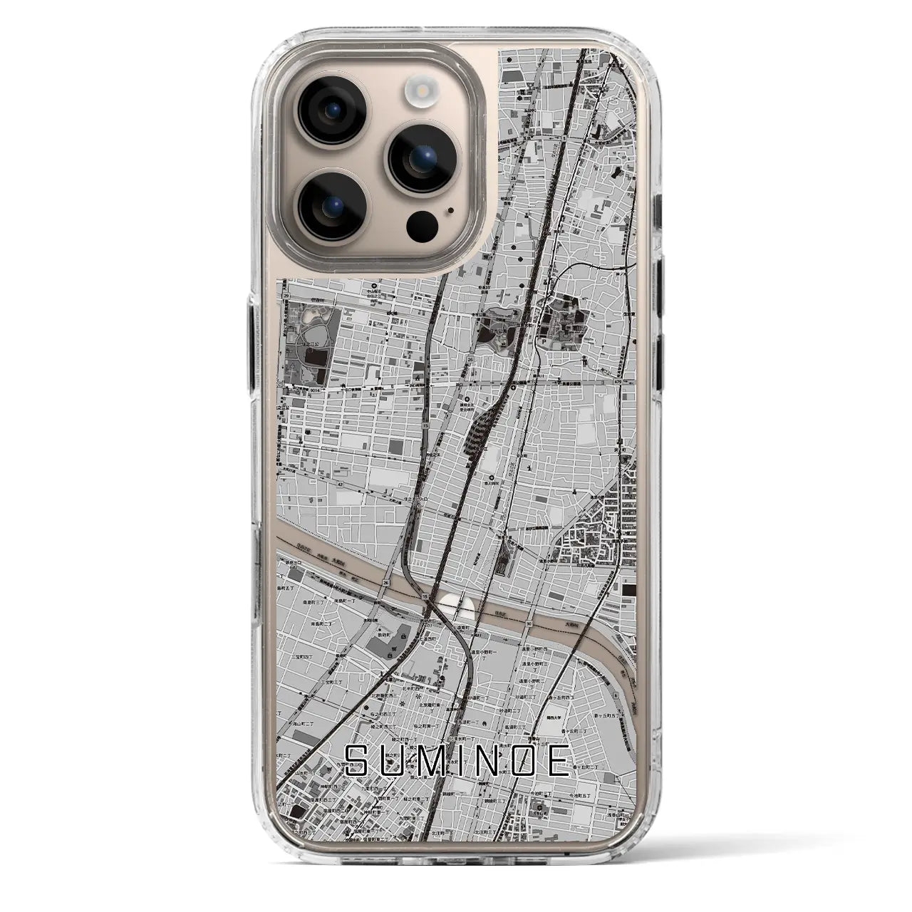 【住之江(大阪府)】地図柄iPhoneケース(MagSafeタイプ)