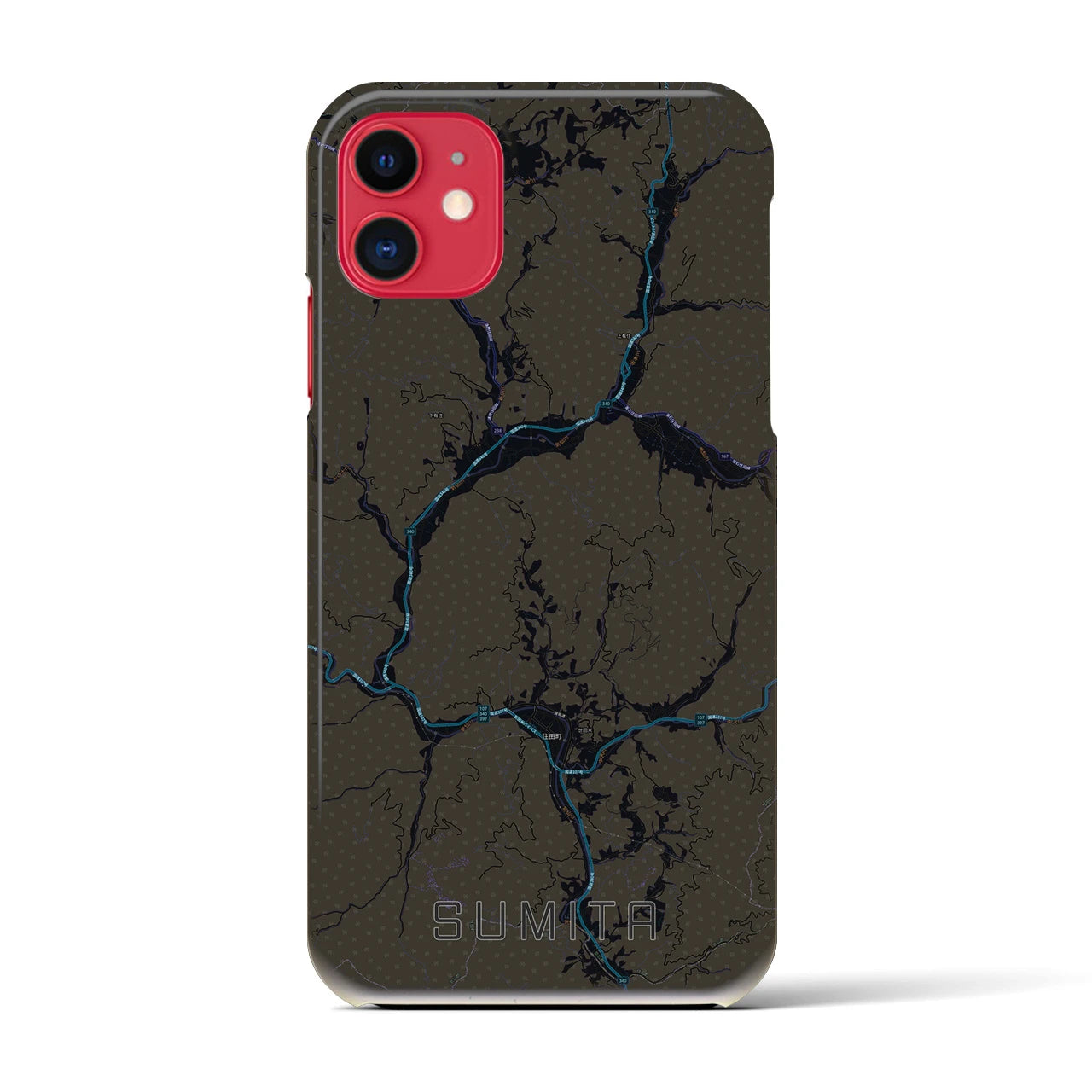【住田(岩手県)】地図柄iPhoneケース(バックカバータイプ)
