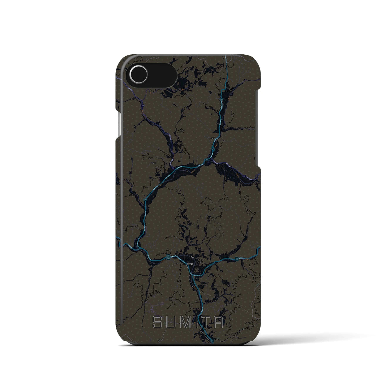 【住田(岩手県)】地図柄iPhoneケース(バックカバータイプ)