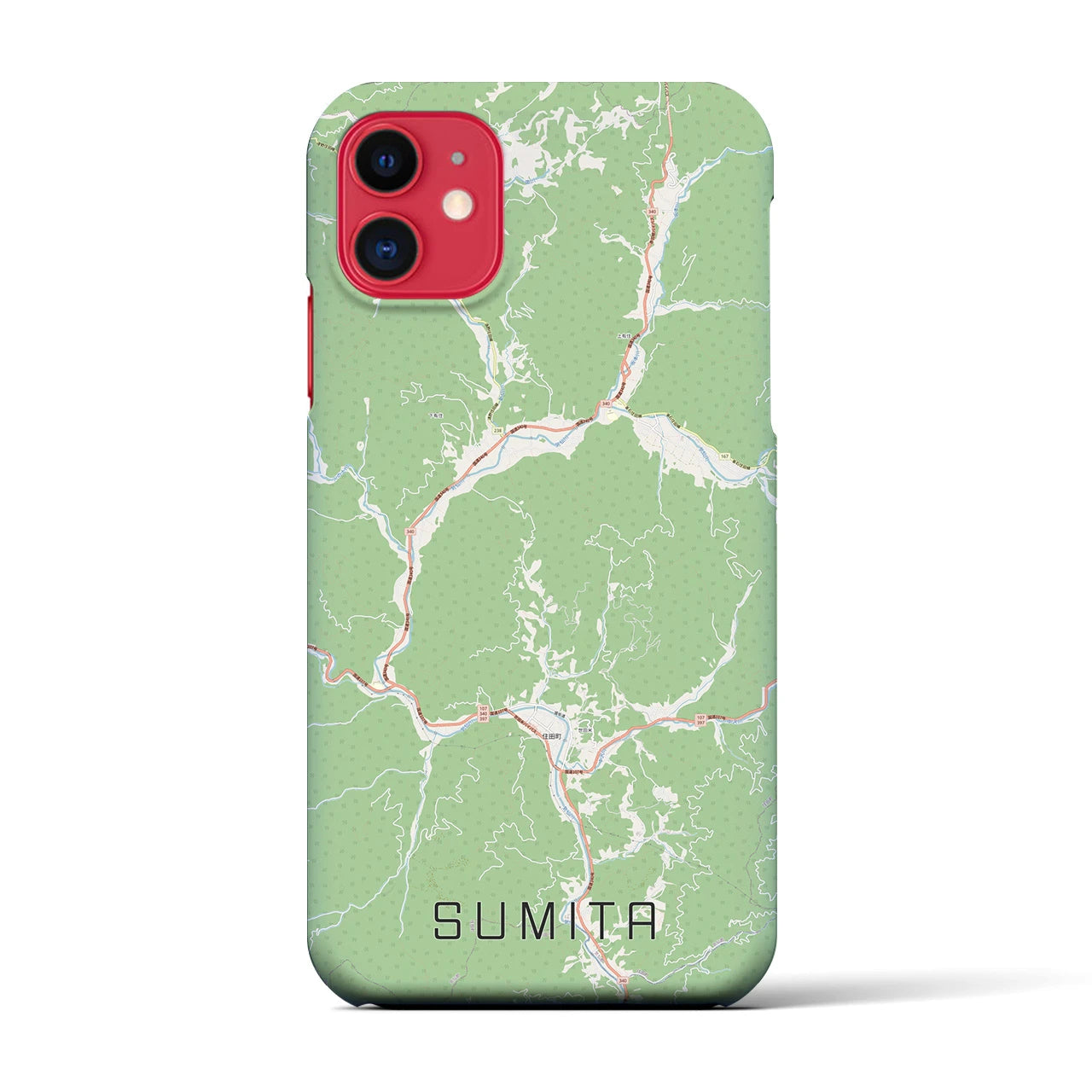 【住田(岩手県)】地図柄iPhoneケース(バックカバータイプ)