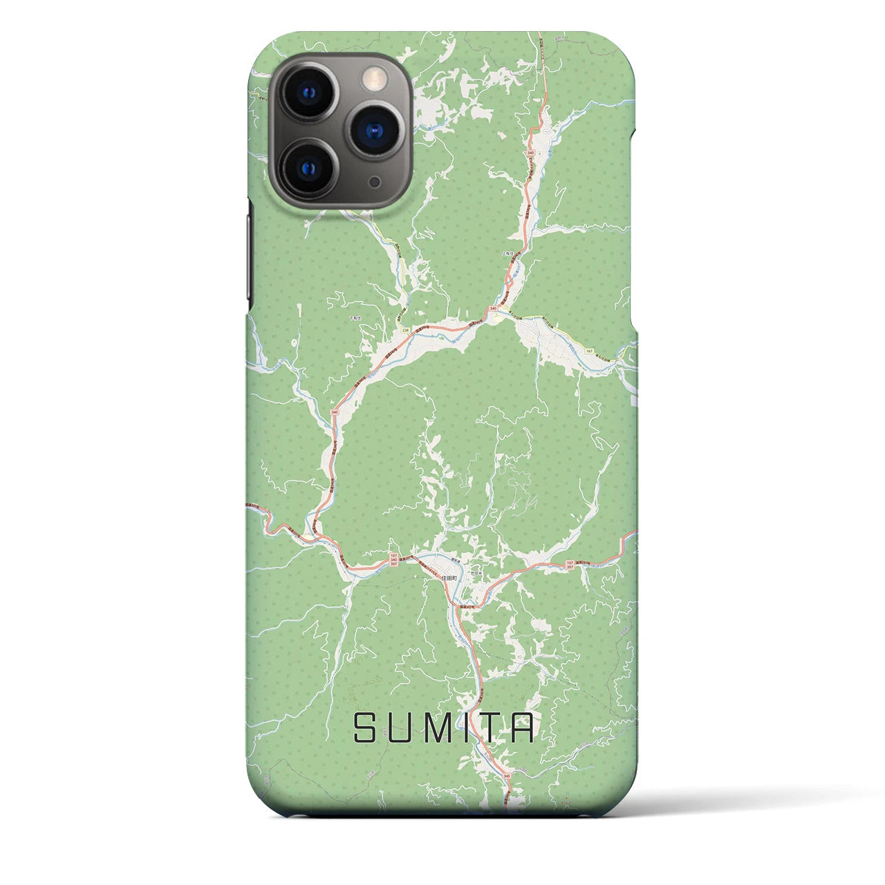 【住田(岩手県)】地図柄iPhoneケース(バックカバータイプ)