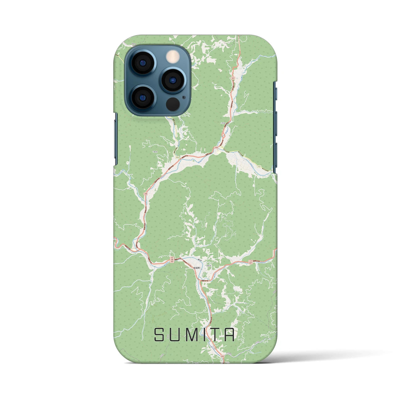 【住田(岩手県)】地図柄iPhoneケース(バックカバータイプ)