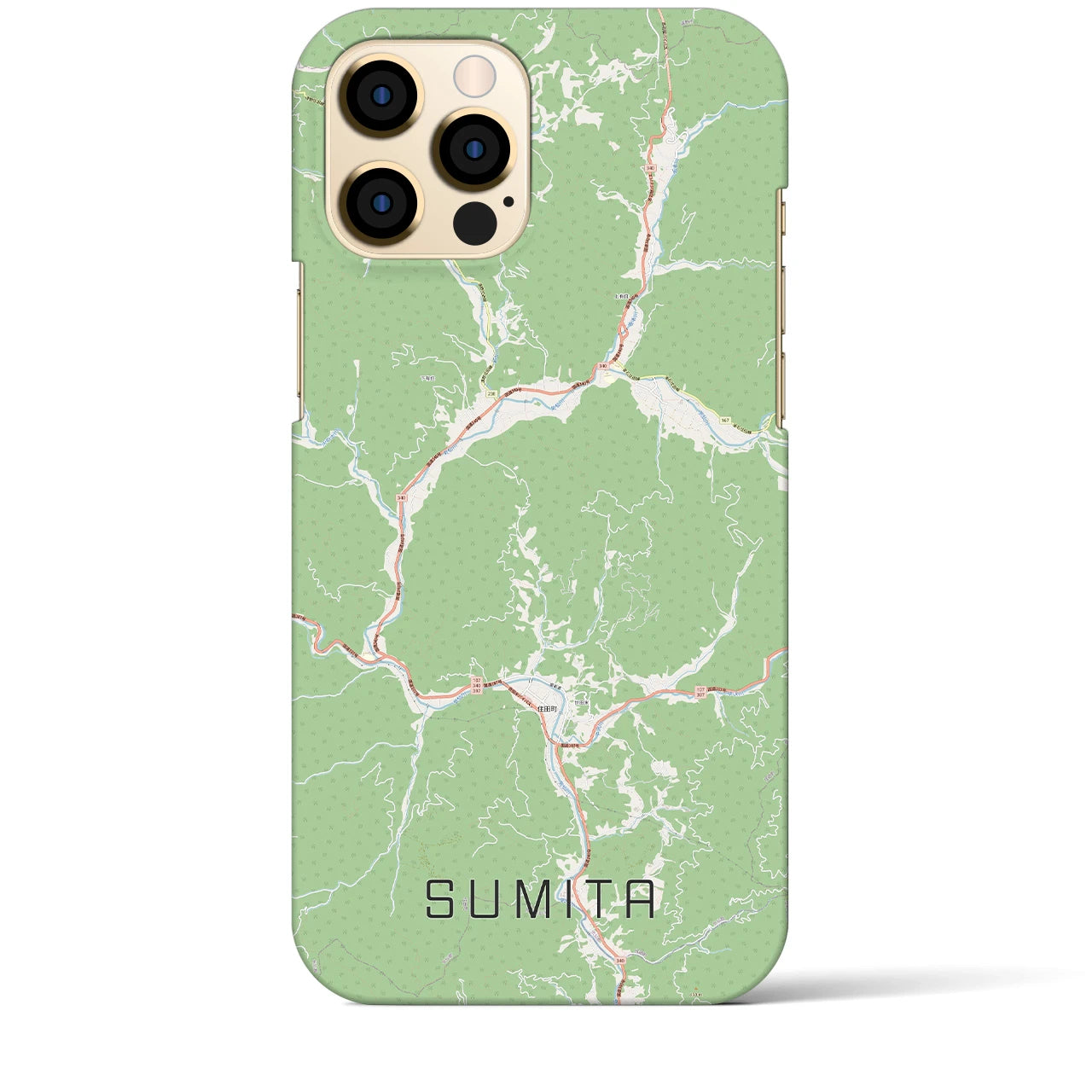 【住田(岩手県)】地図柄iPhoneケース(バックカバータイプ)