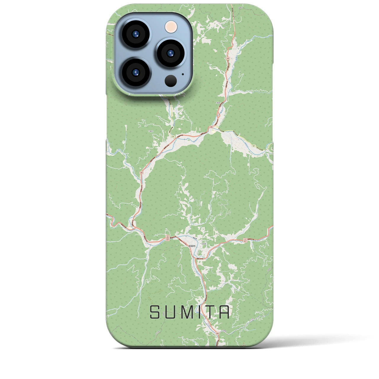 【住田(岩手県)】地図柄iPhoneケース(バックカバータイプ)