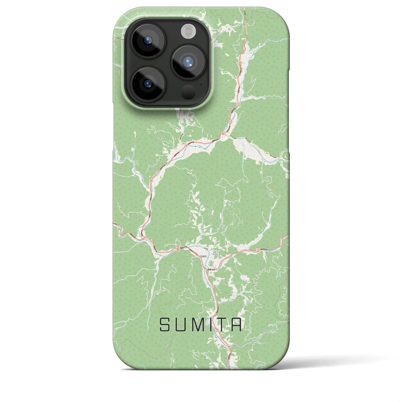 【住田(岩手県)】地図柄iPhoneケース(バックカバータイプ)