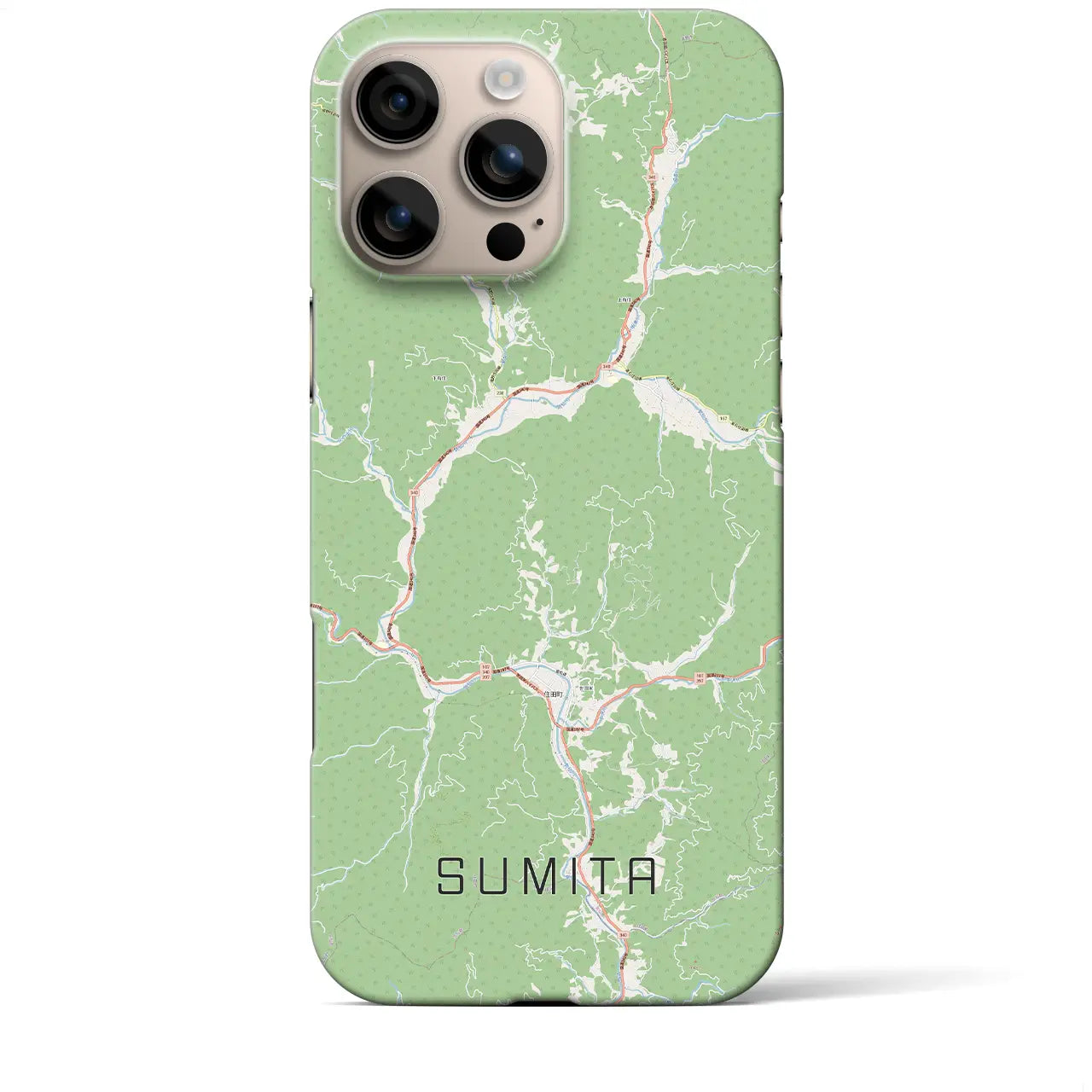 【住田(岩手県)】地図柄iPhoneケース(バックカバータイプ)