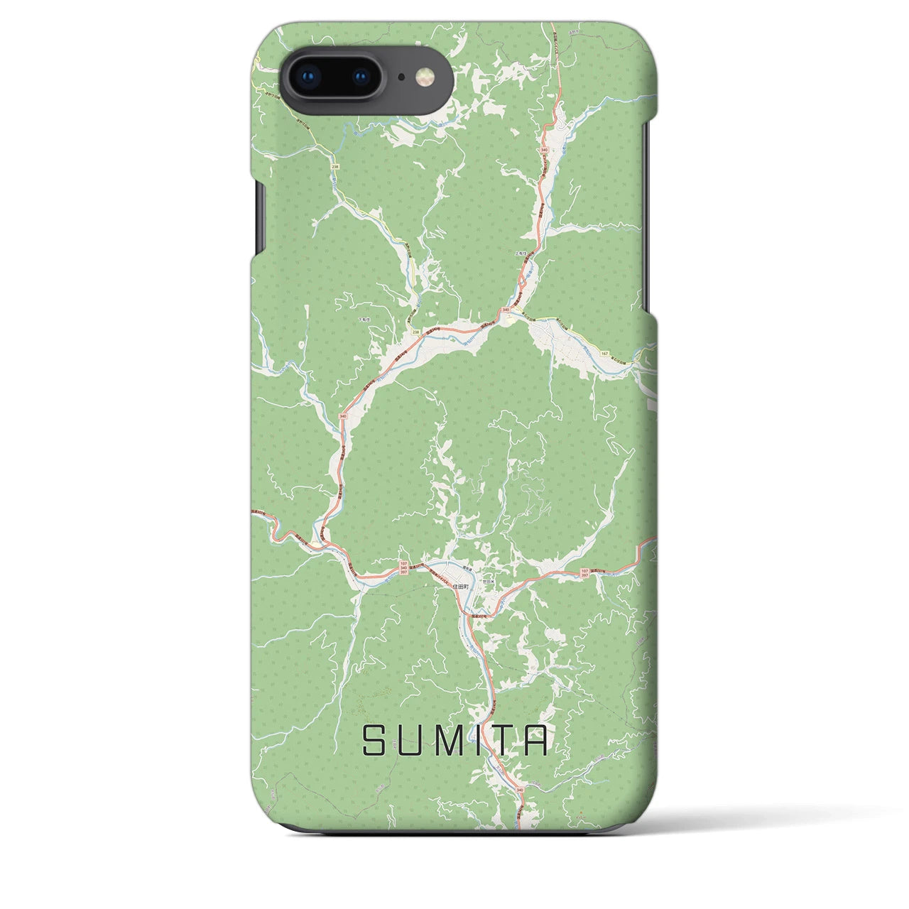 【住田(岩手県)】地図柄iPhoneケース(バックカバータイプ)