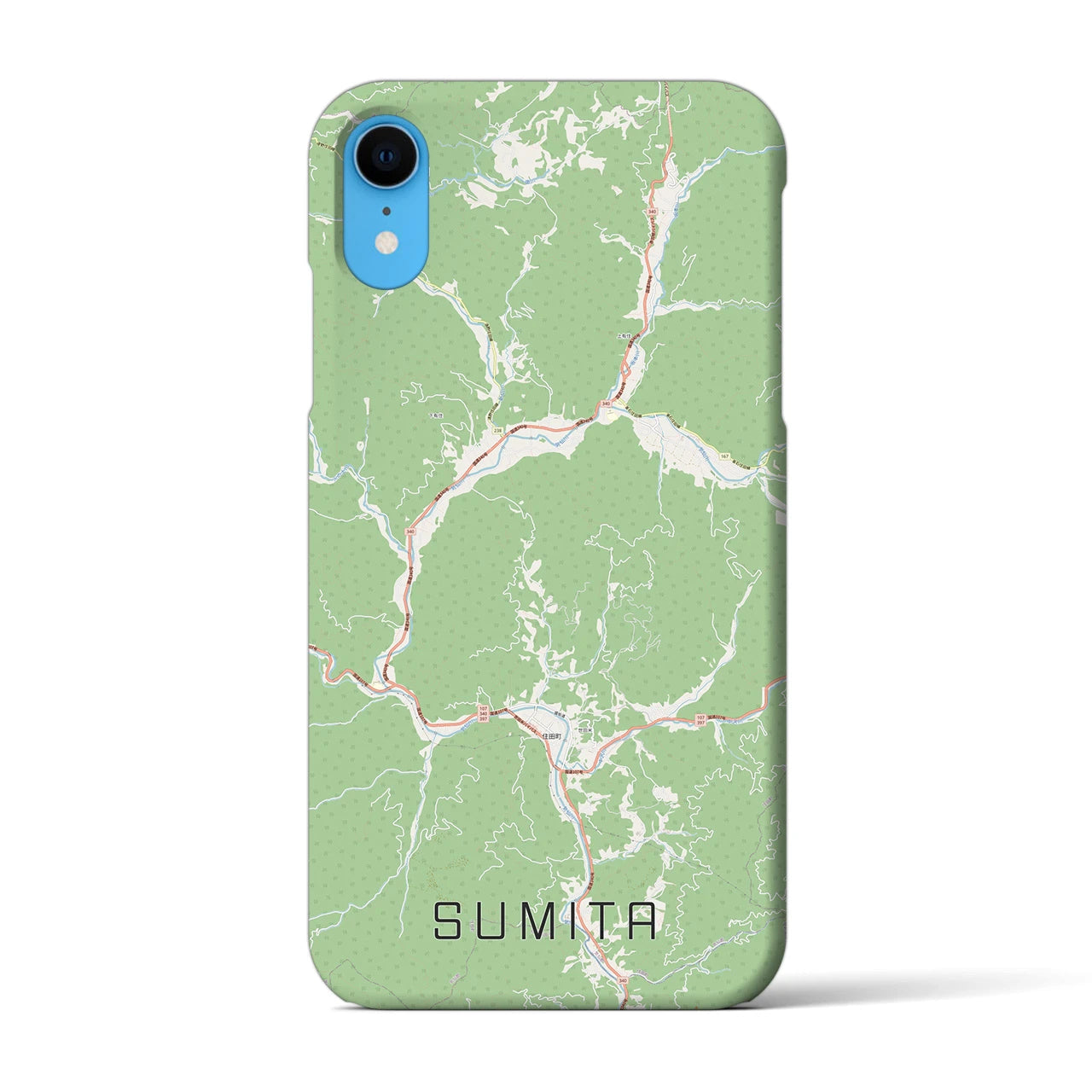 【住田(岩手県)】地図柄iPhoneケース(バックカバータイプ)