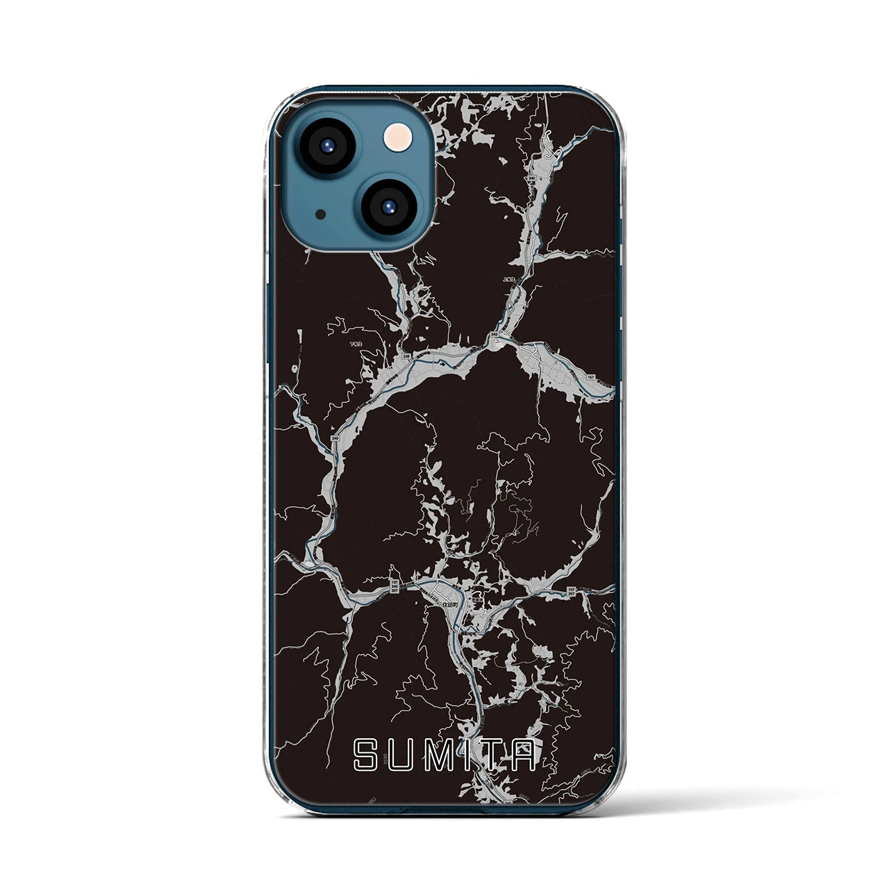 【住田(岩手県)】地図柄iPhoneケース(クリアタイプ)