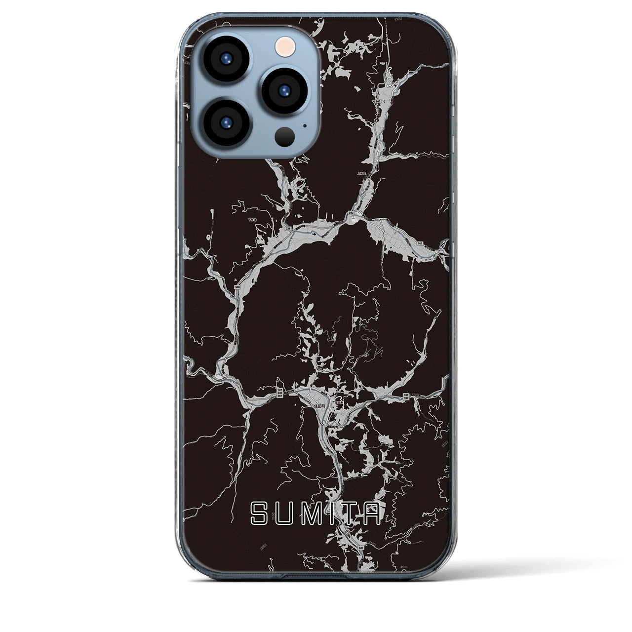 【住田(岩手県)】地図柄iPhoneケース(クリアタイプ)