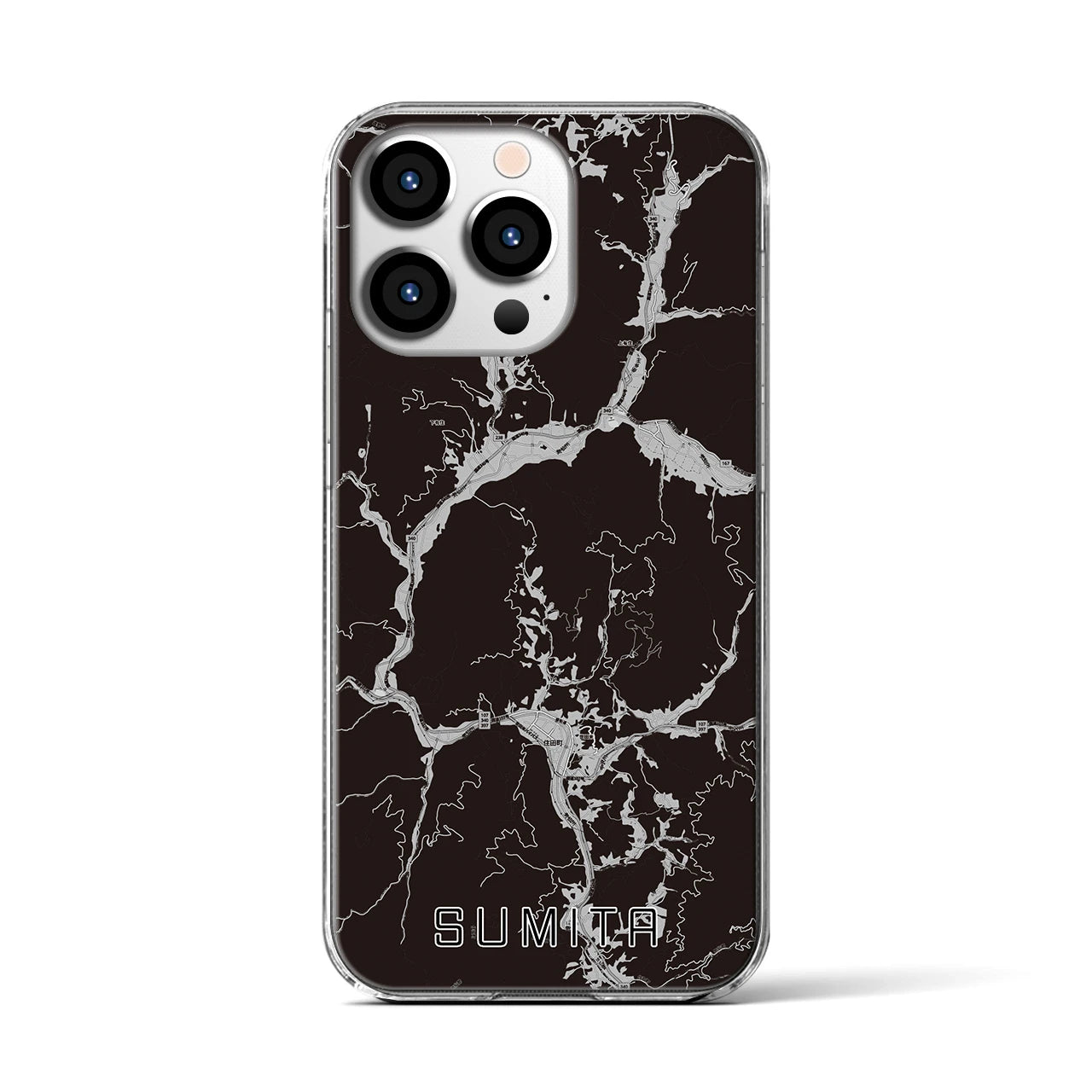 【住田(岩手県)】地図柄iPhoneケース(クリアタイプ)