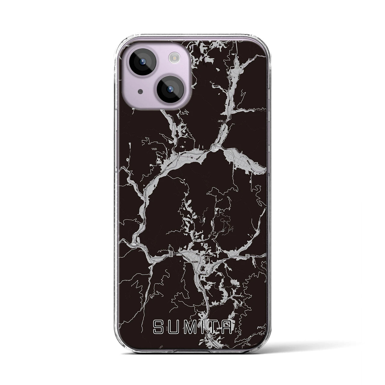 【住田(岩手県)】地図柄iPhoneケース(クリアタイプ)