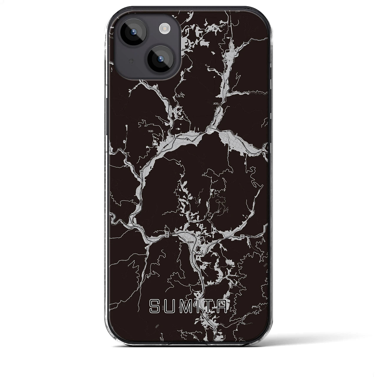 【住田(岩手県)】地図柄iPhoneケース(クリアタイプ)