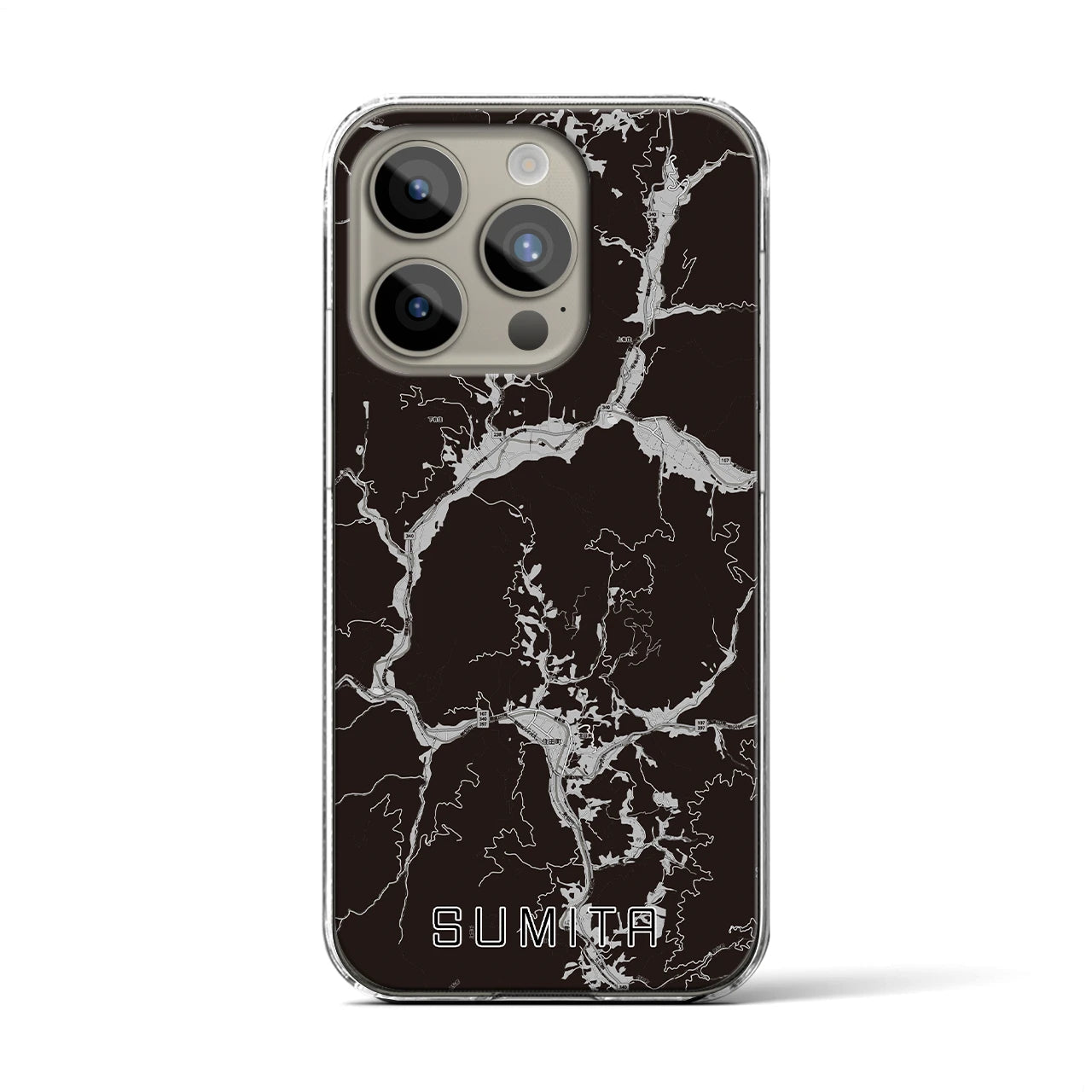 【住田(岩手県)】地図柄iPhoneケース(クリアタイプ)