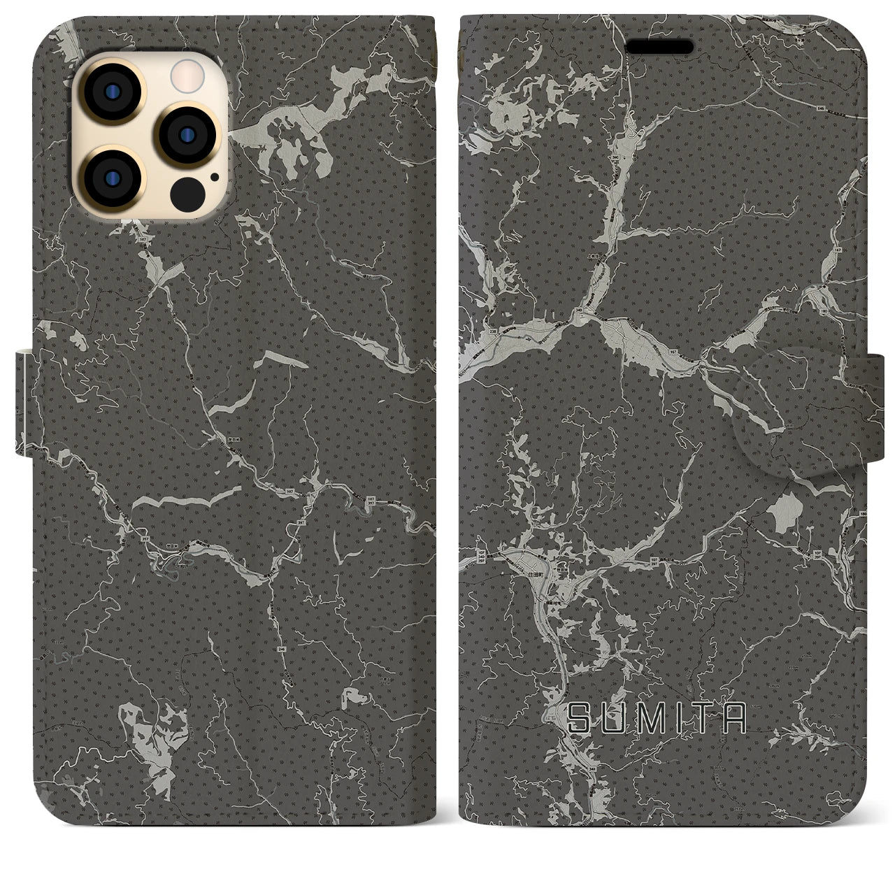 【住田(岩手県)】地図柄iPhoneケース(手帳タイプ)