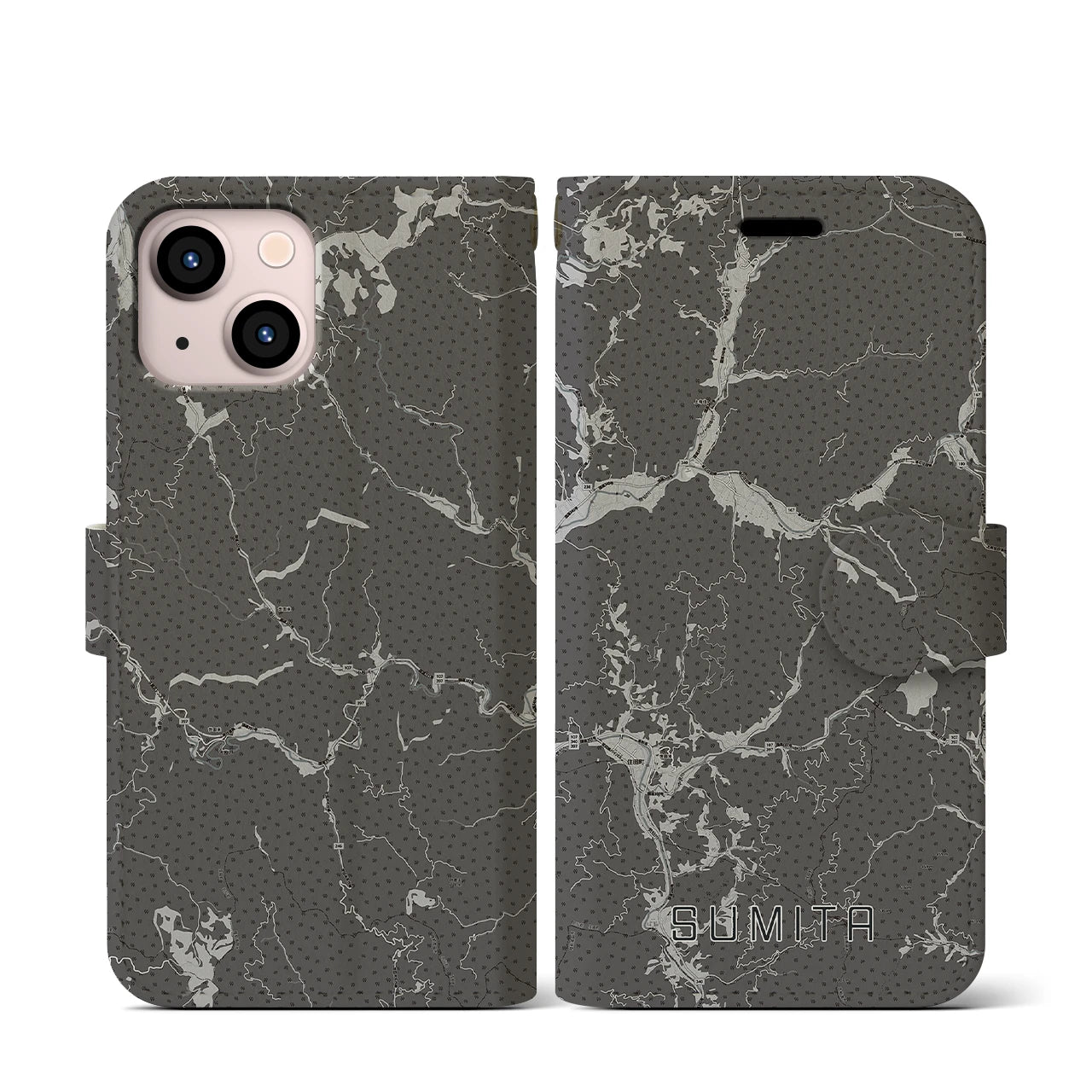 【住田(岩手県)】地図柄iPhoneケース(手帳タイプ)