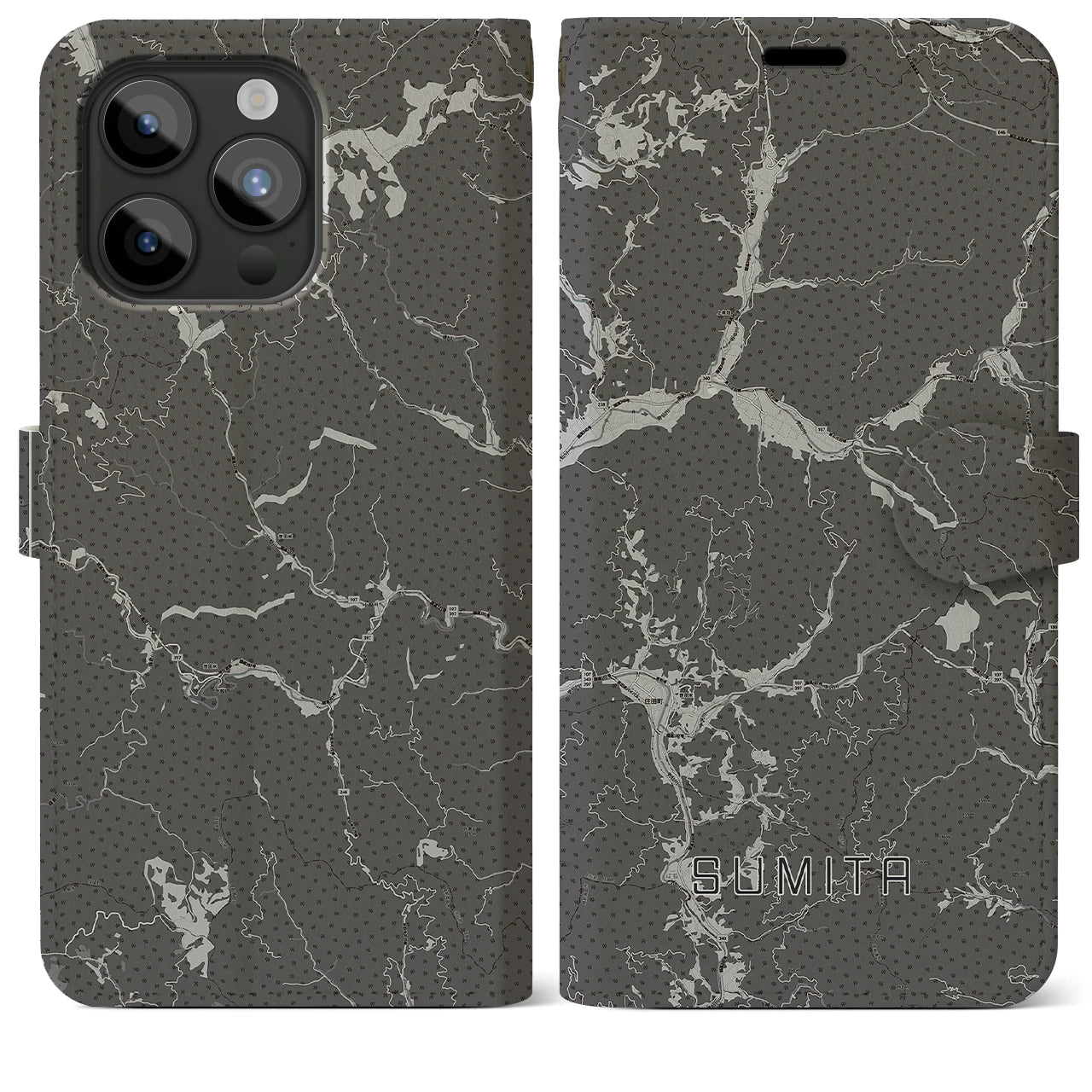 【住田(岩手県)】地図柄iPhoneケース(手帳タイプ)