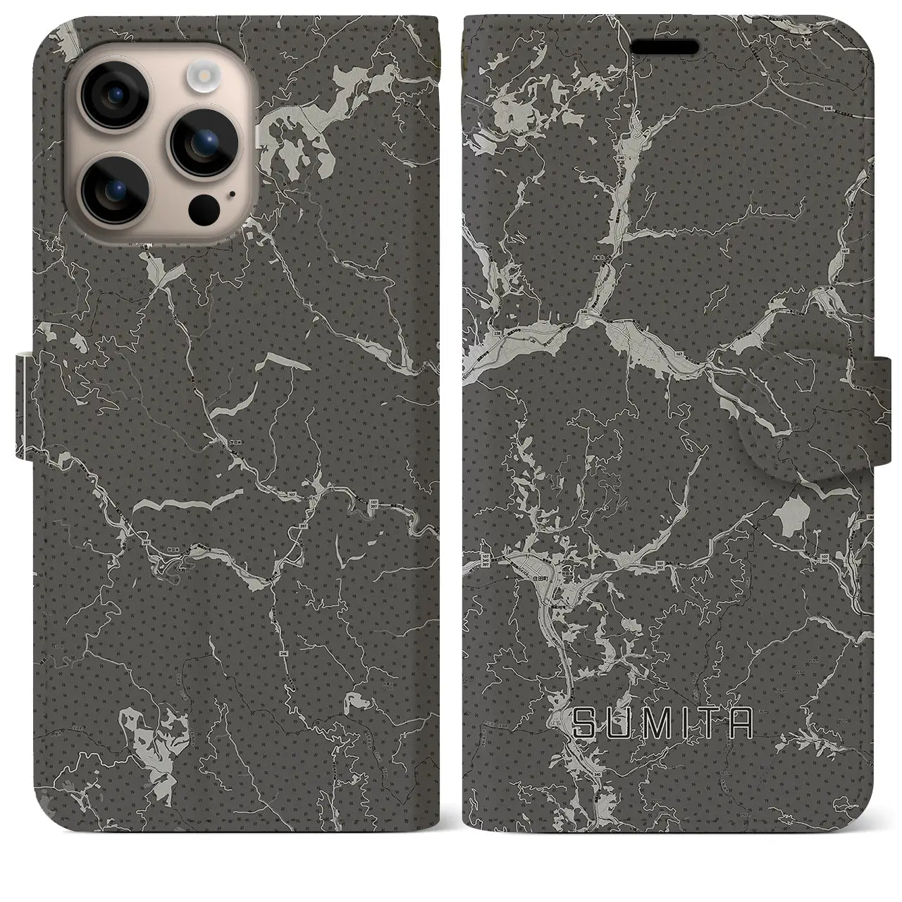 【住田(岩手県)】地図柄iPhoneケース(手帳タイプ)