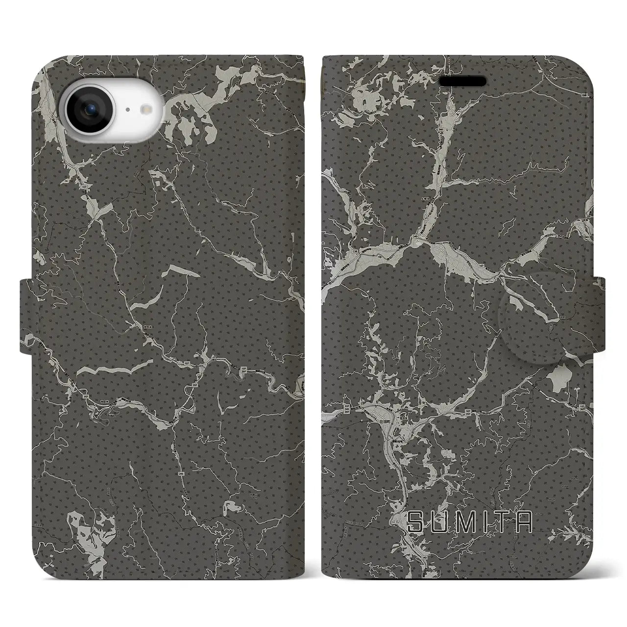 【住田(岩手県)】地図柄iPhoneケース(手帳タイプ)