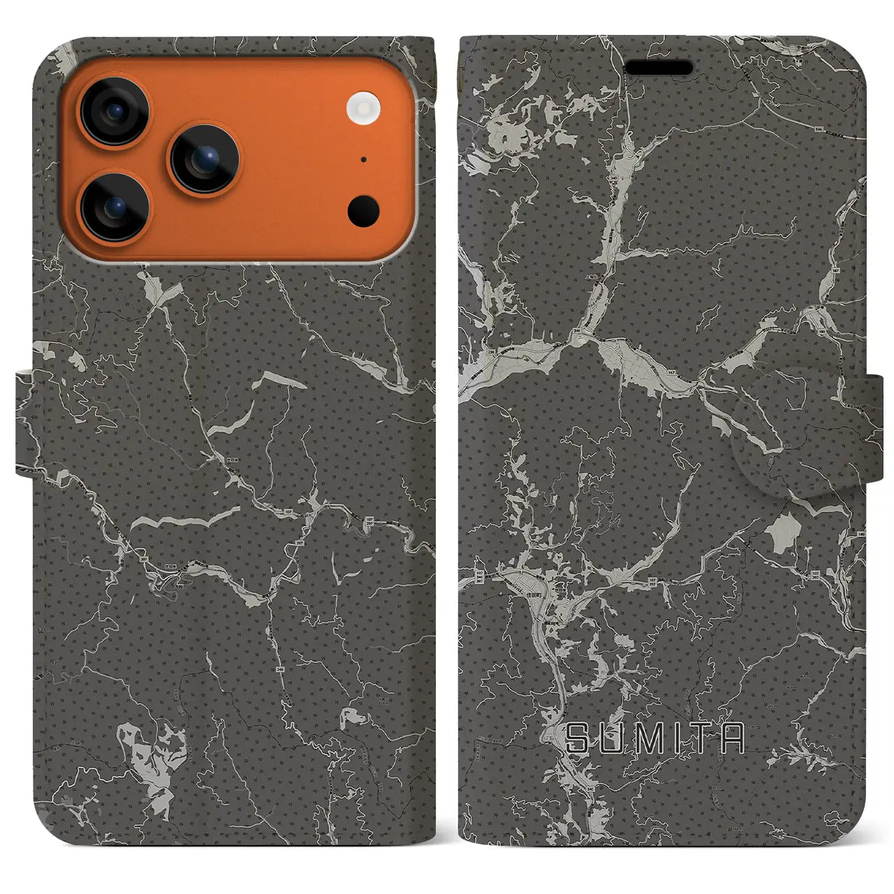 【住田(岩手県)】地図柄iPhoneケース(手帳タイプ)