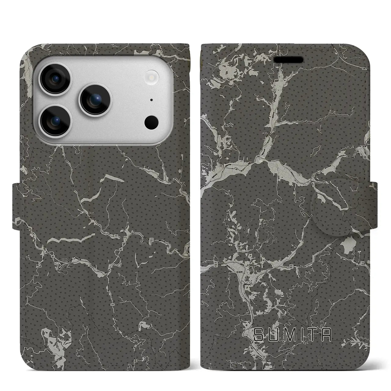 【住田(岩手県)】地図柄iPhoneケース(手帳タイプ)