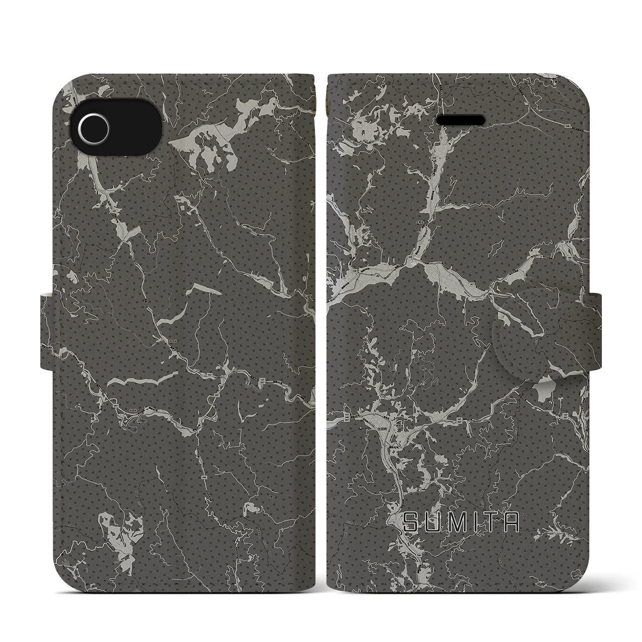 【住田(岩手県)】地図柄iPhoneケース(手帳タイプ)